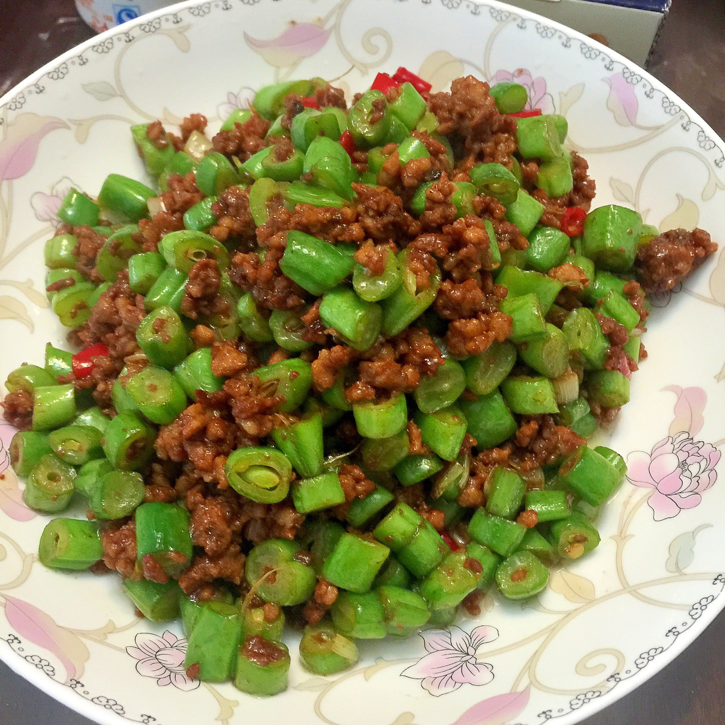 肉沫豆角下饭菜