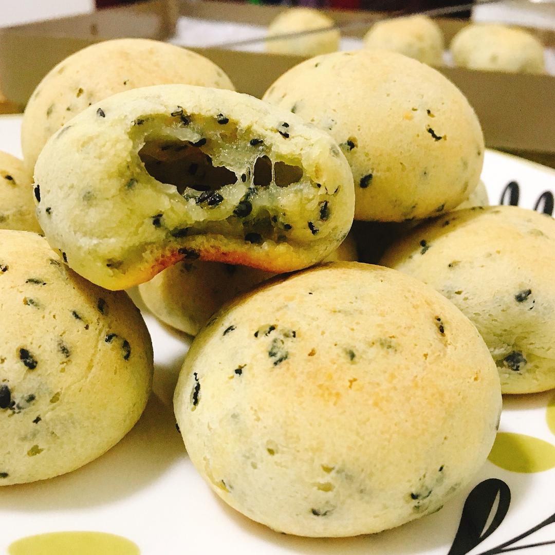 椰子姑娘ybw做的黑芝麻麻薯