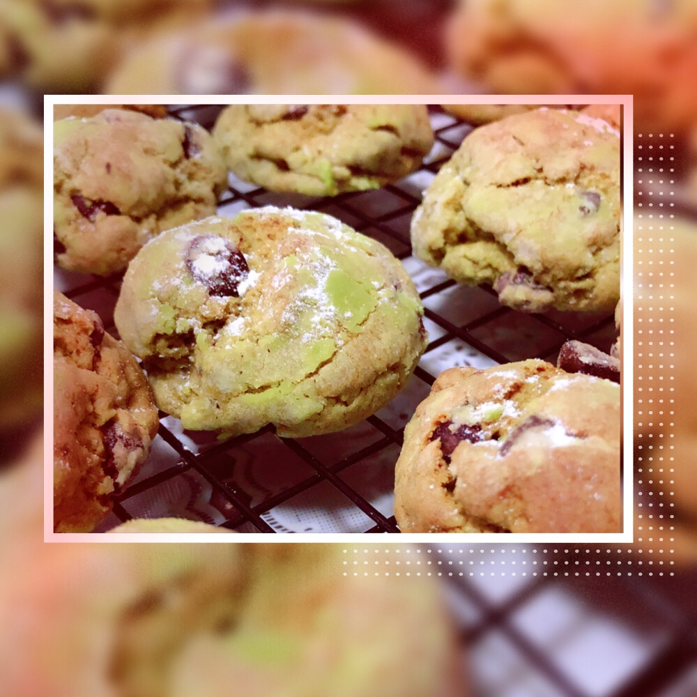 抹茶奶酪巧克力曲奇 Matcha Cream Cheese Choc Cookies