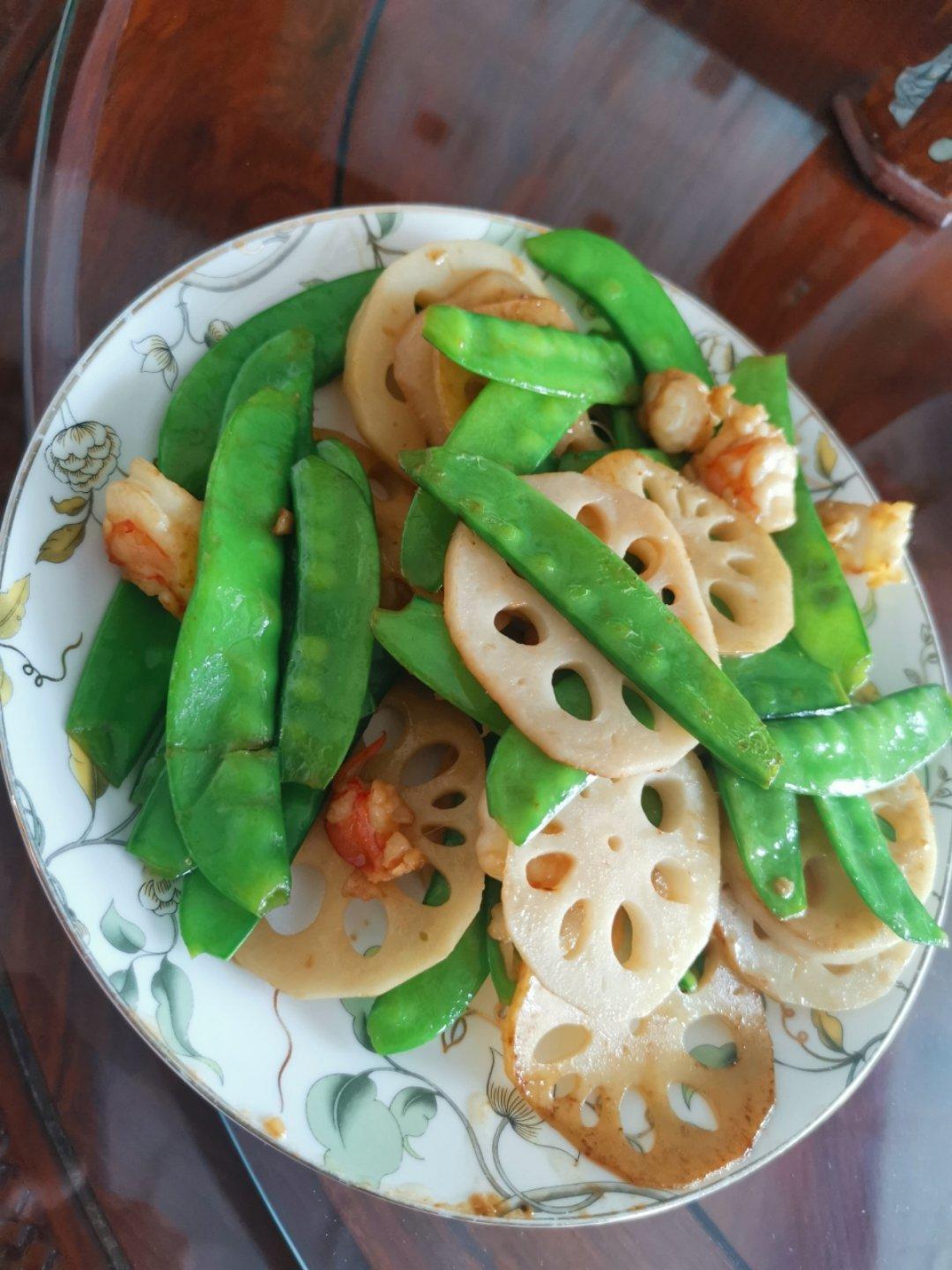 荷兰豆炒虾仁