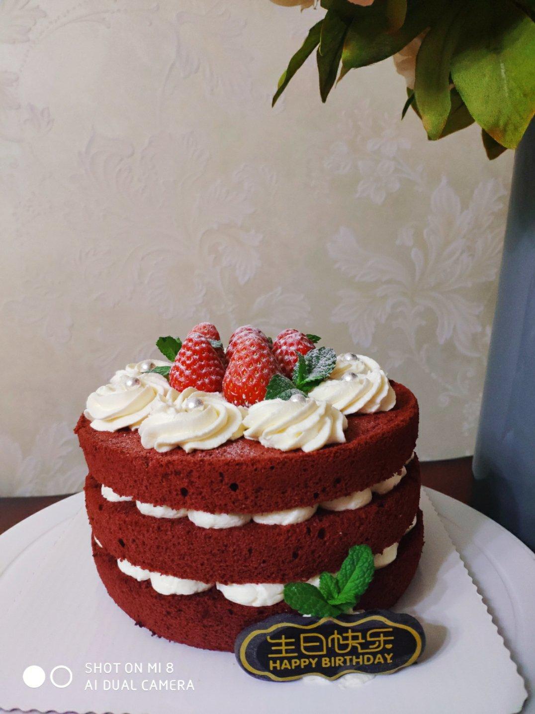 视频菜谱:红丝绒裸蛋糕6寸