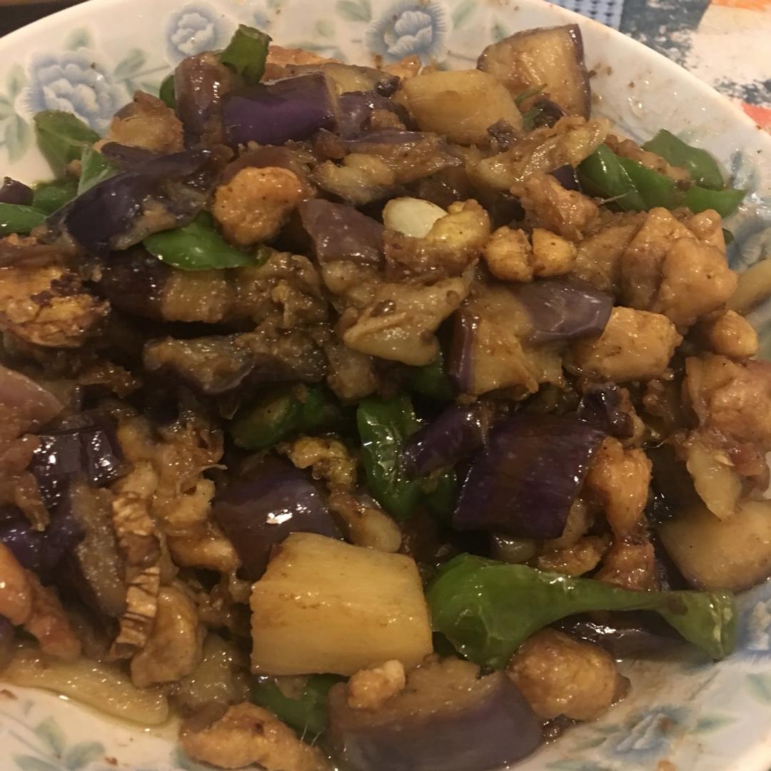 茄子炒鸡丁