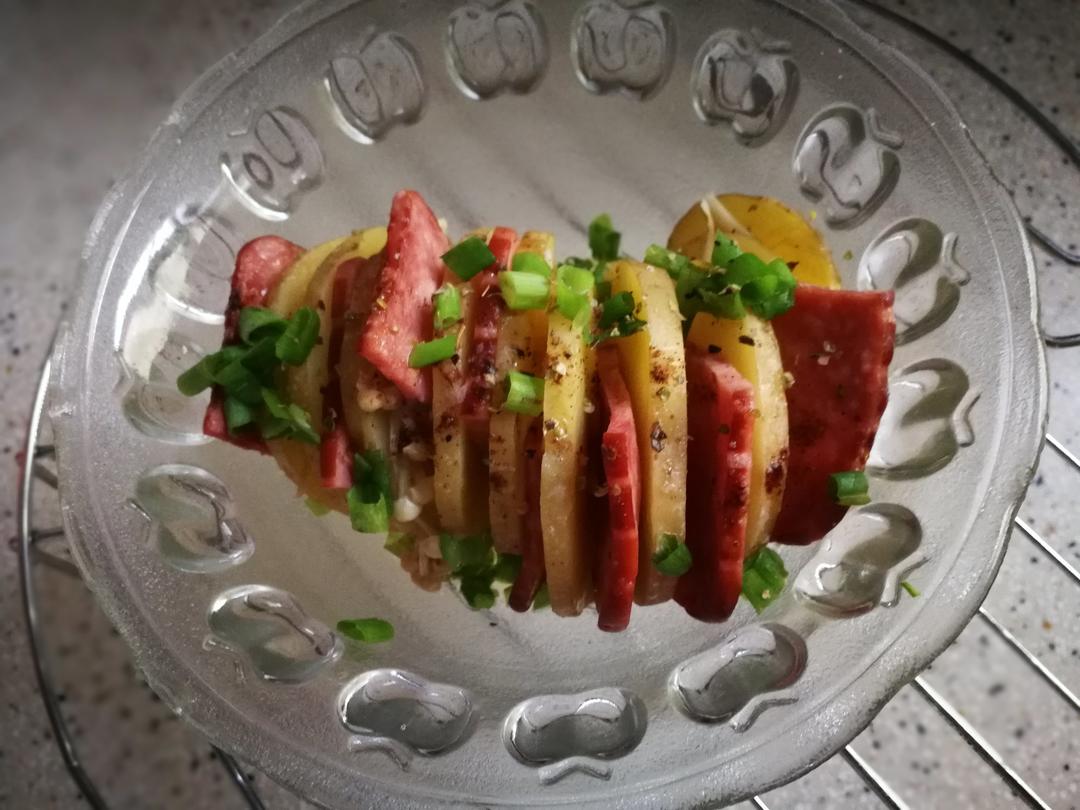 培根烤土豆-微波版