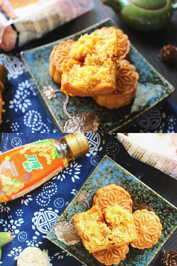 金沙肉松月饼——刀唛花生油&美玫牌月饼粉
