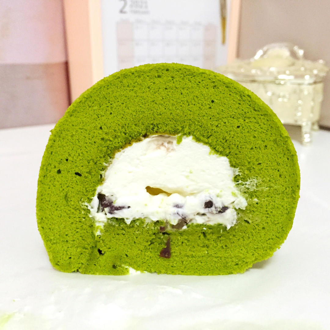 完美抹茶蜜豆蛋糕卷