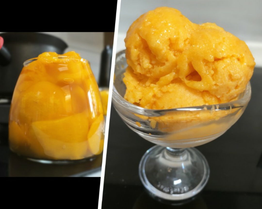 新鲜黄桃两种吃法：黄桃雪葩+黄桃罐头（短期长期两种储存制作方法）的做法