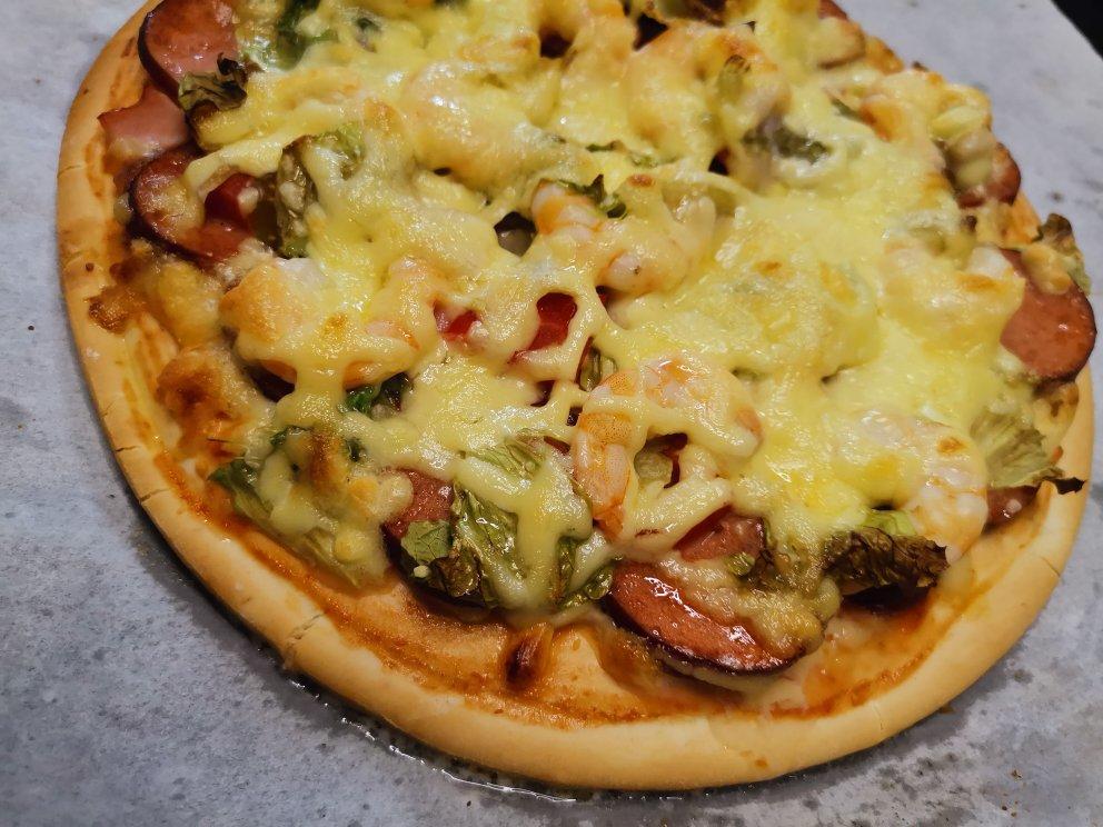 鲜虾🍤培根披萨🍕“内附敲好吃的饼皮做法”