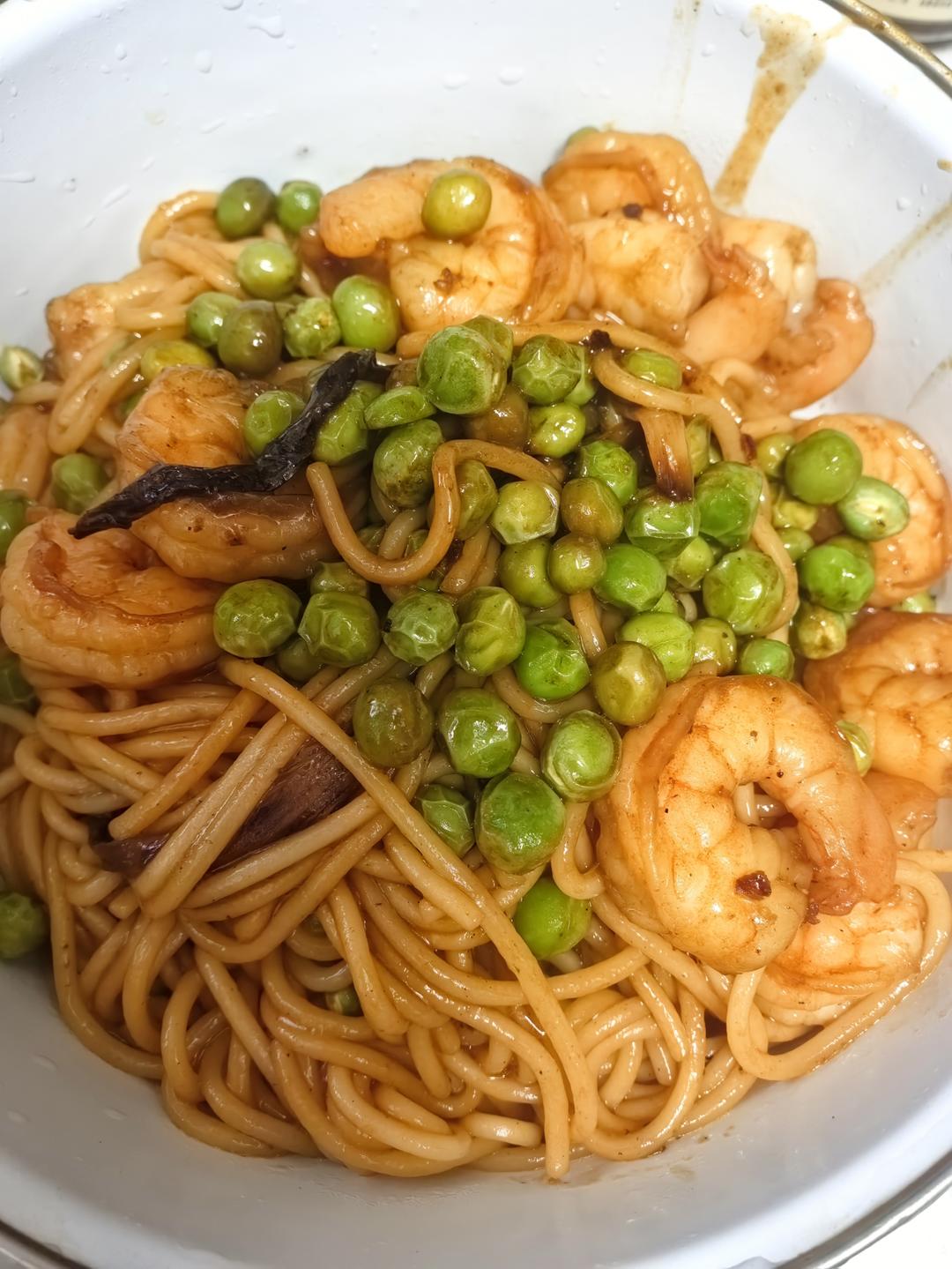 让我吃了两大碗的葱油虾仁拌面