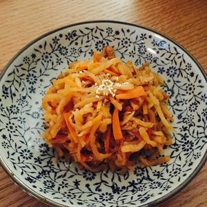 日式煮物，萝卜干（切干大根の煮物）的做法 步骤7