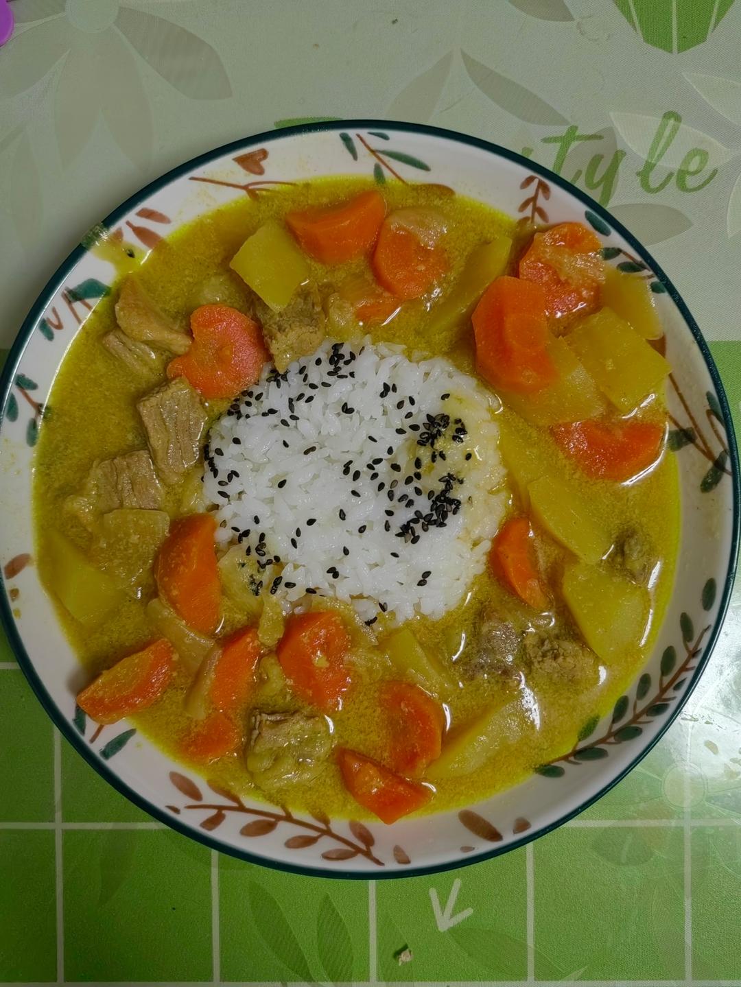 创意卡通便当「咖喱牛肉企鹅儿童餐」快手无油电压力锅版本