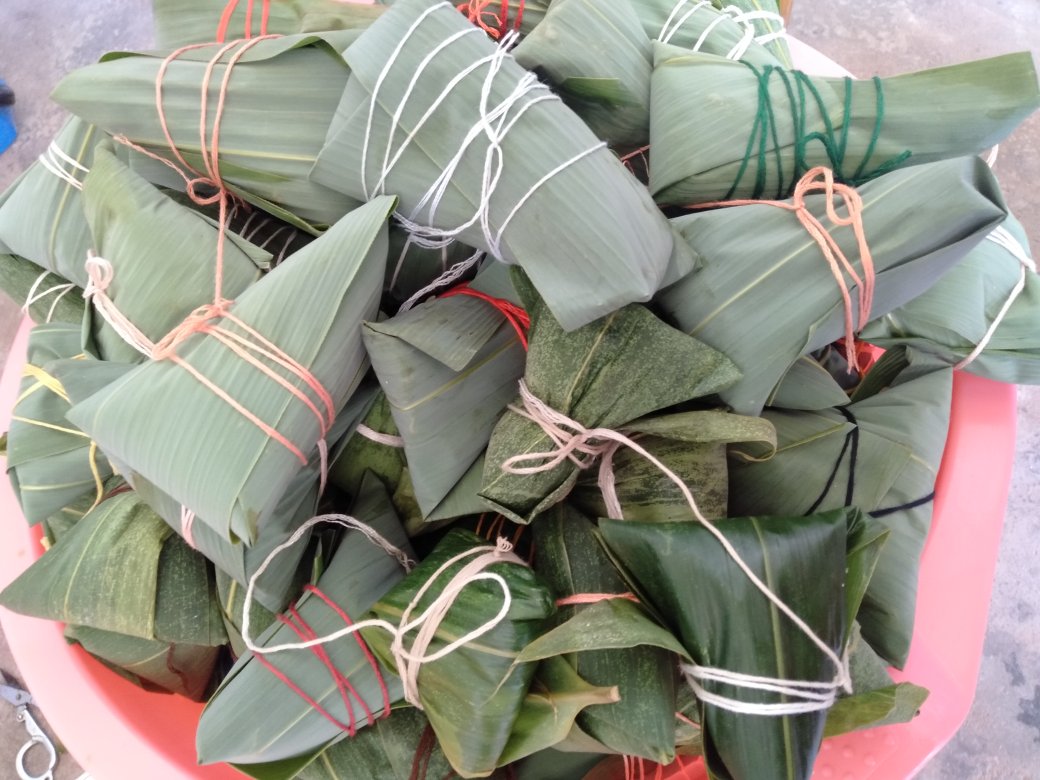 传统糯米红枣粽子（四角长粽包法视频）