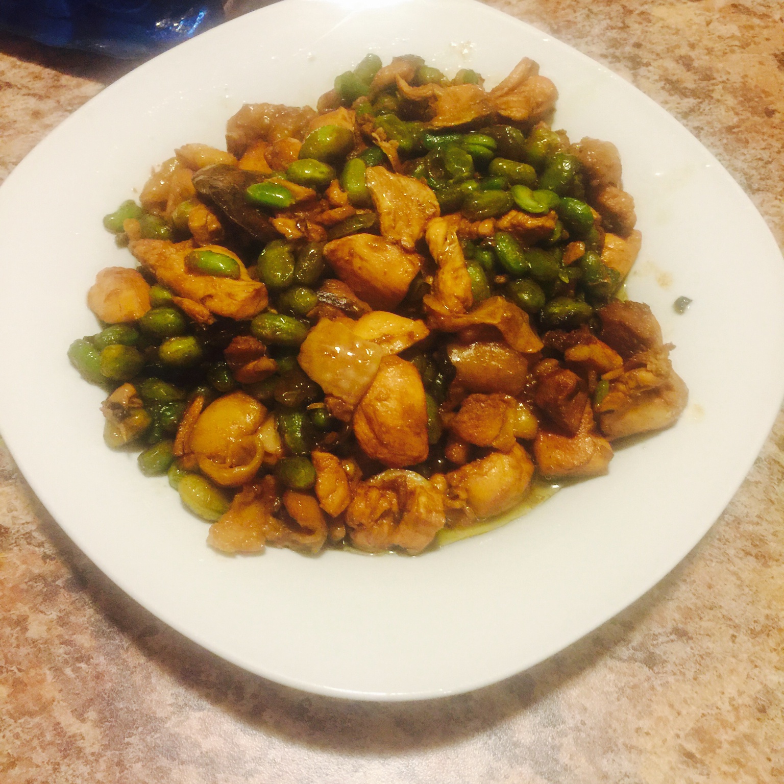 毛豆炒鸡