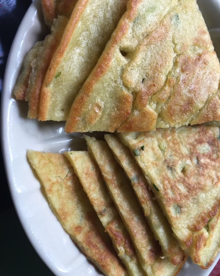 肉碎葱花煎蛋饼