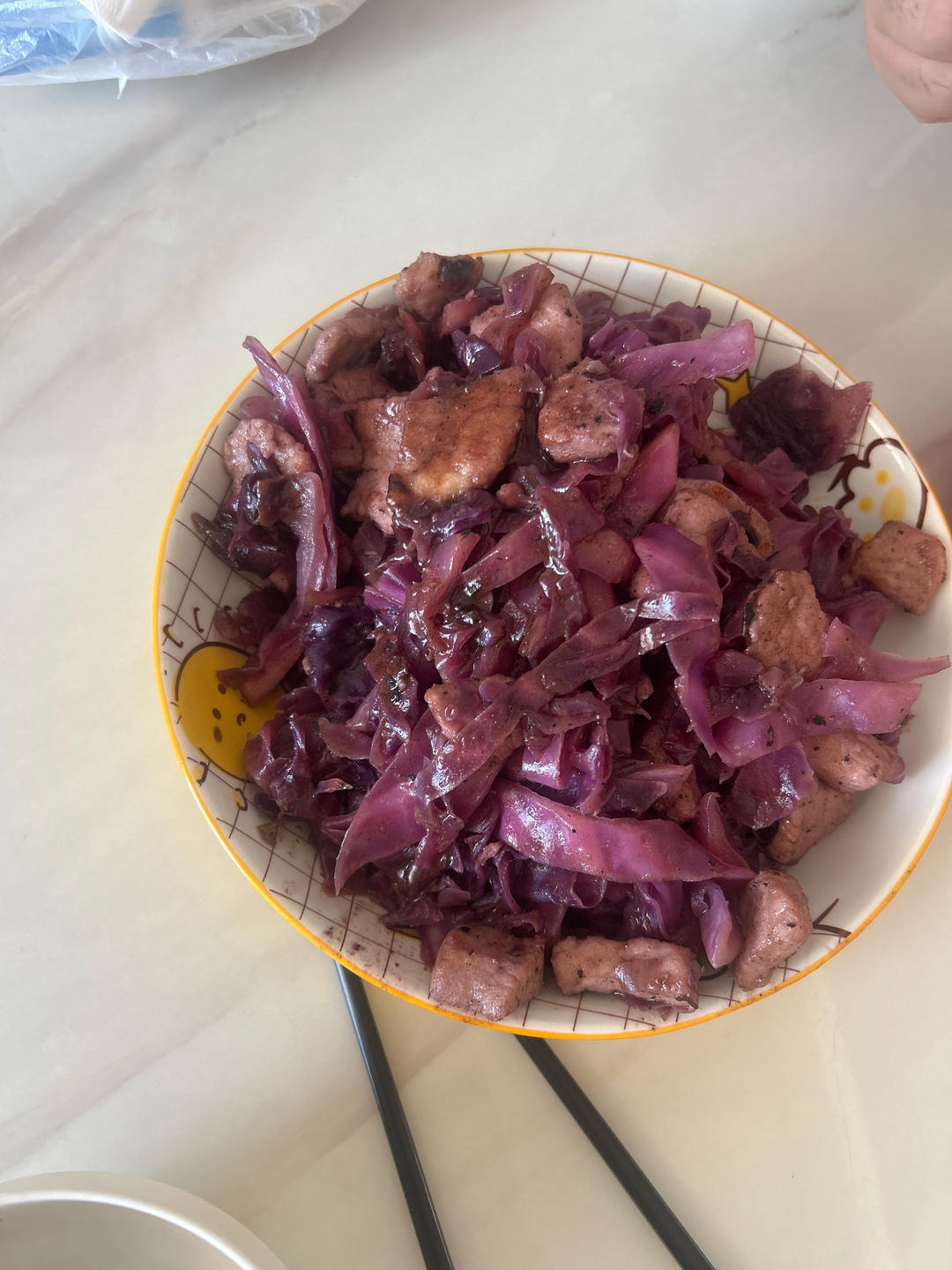 糖醋紫甘蓝炒肉片