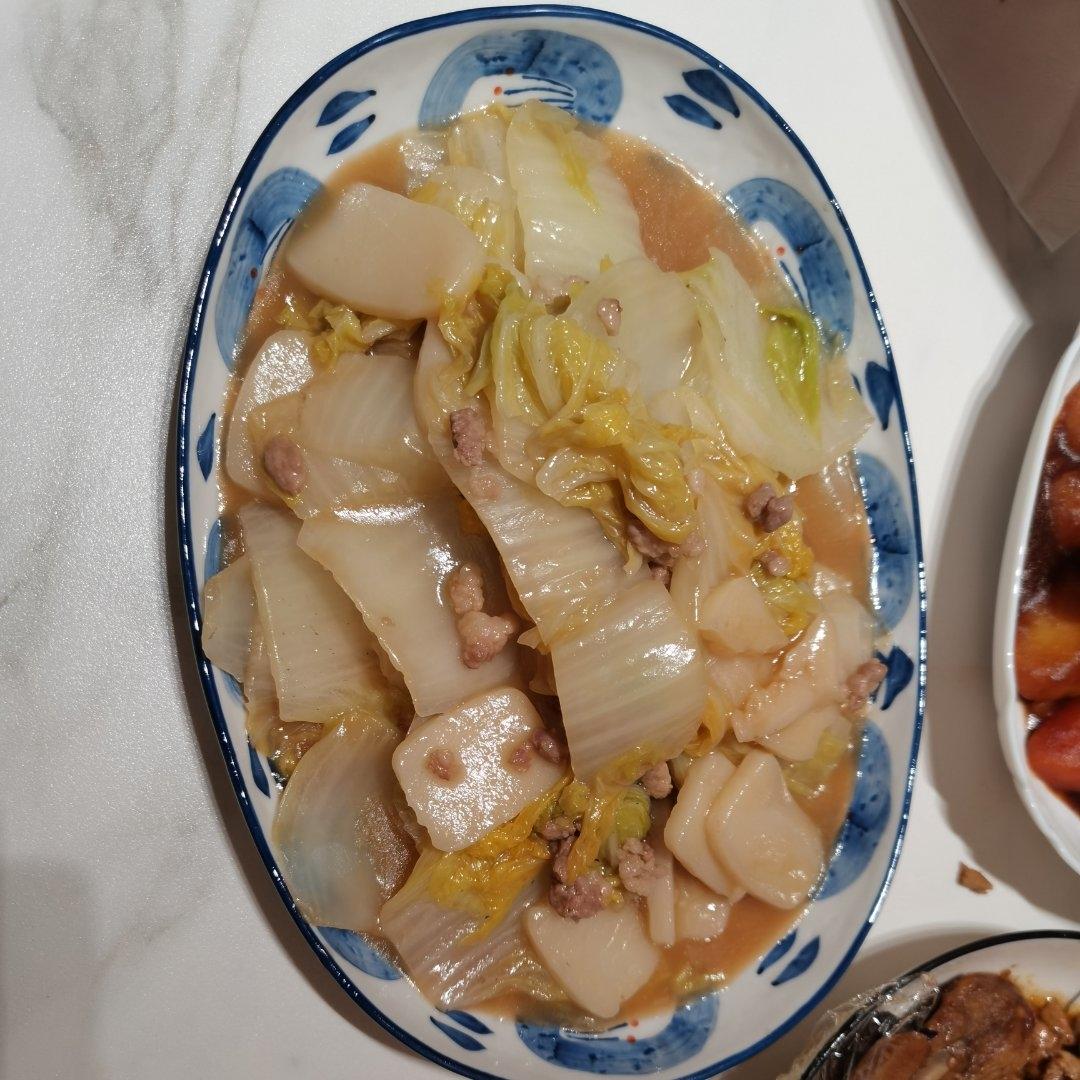肉丝白菜炒年糕