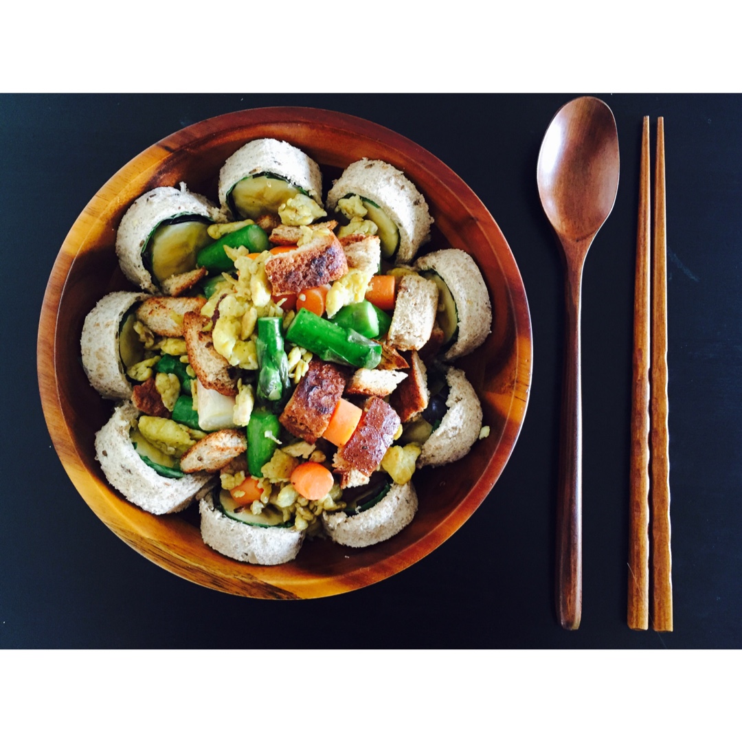 减脂餐之蛋炒时蔬配香蕉卷