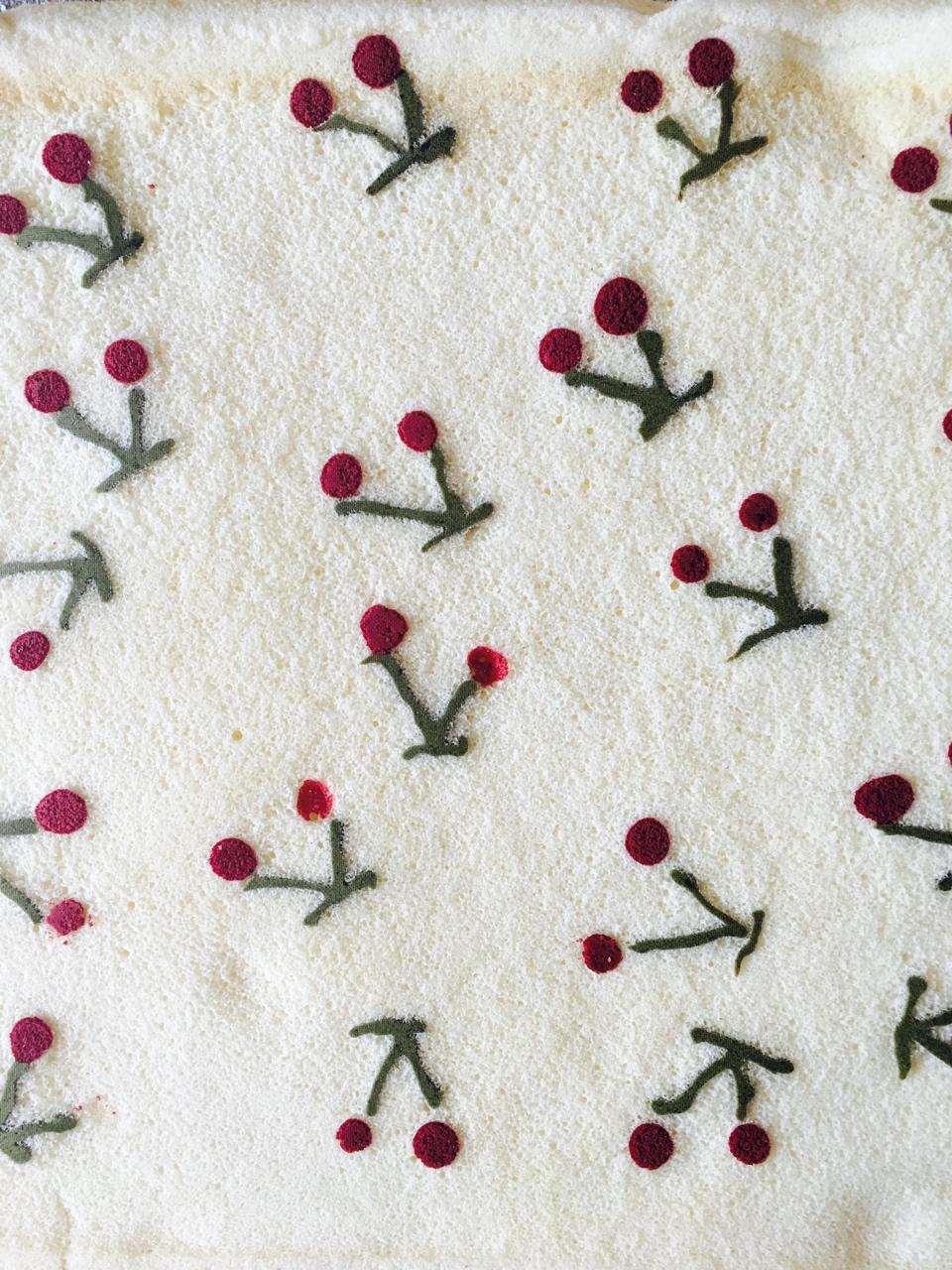 甜美樱桃彩绘蛋糕卷🍒