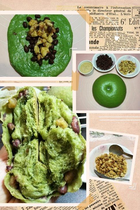 抹茶红豆软面包