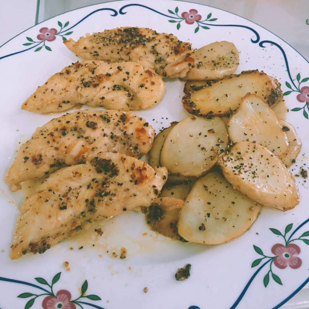 低卡减脂瘦身餐——杏鲍菇煎炒鸡胸肉
