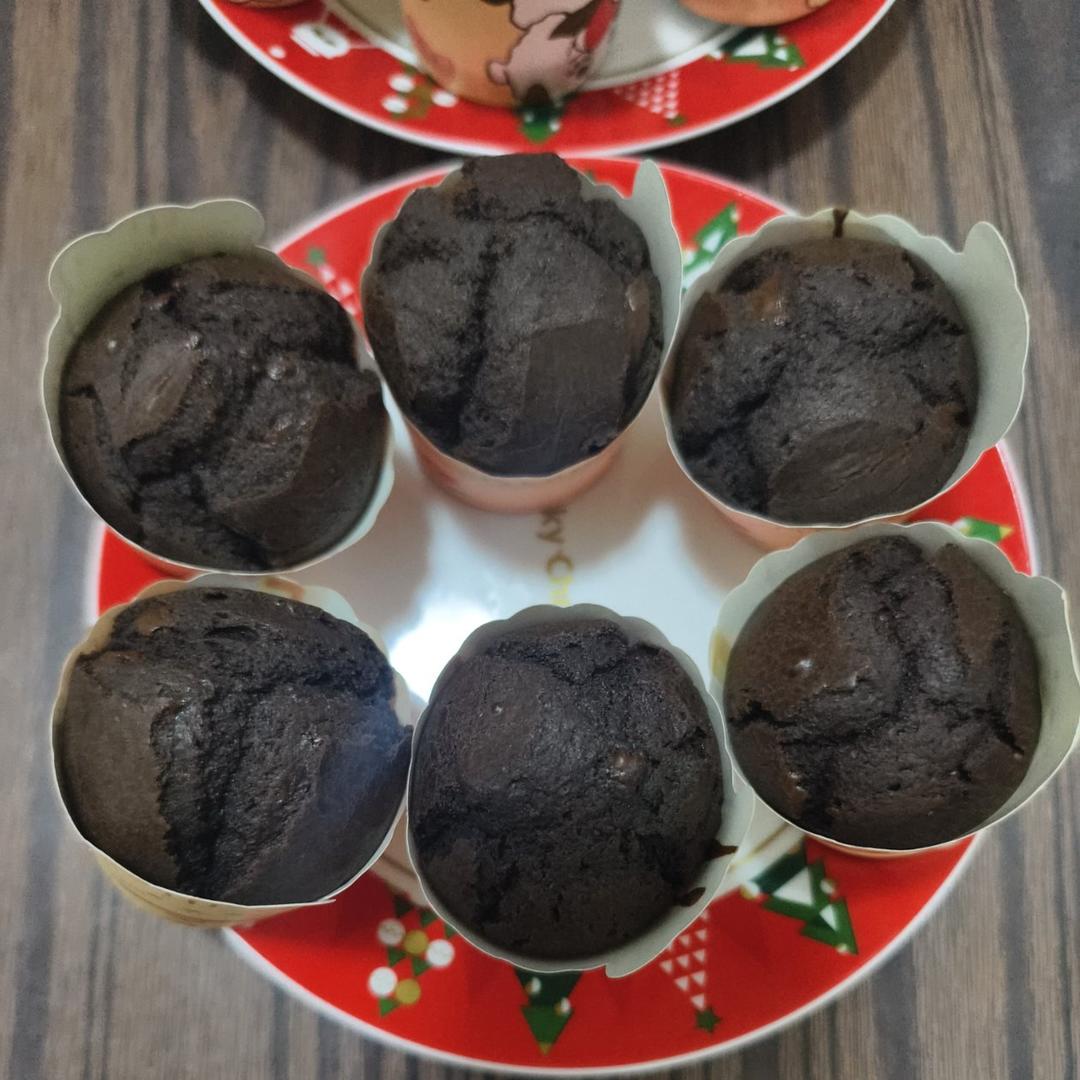 巨简单❗️超快速❗️巧克力玛芬蛋糕❗️好吃哭了