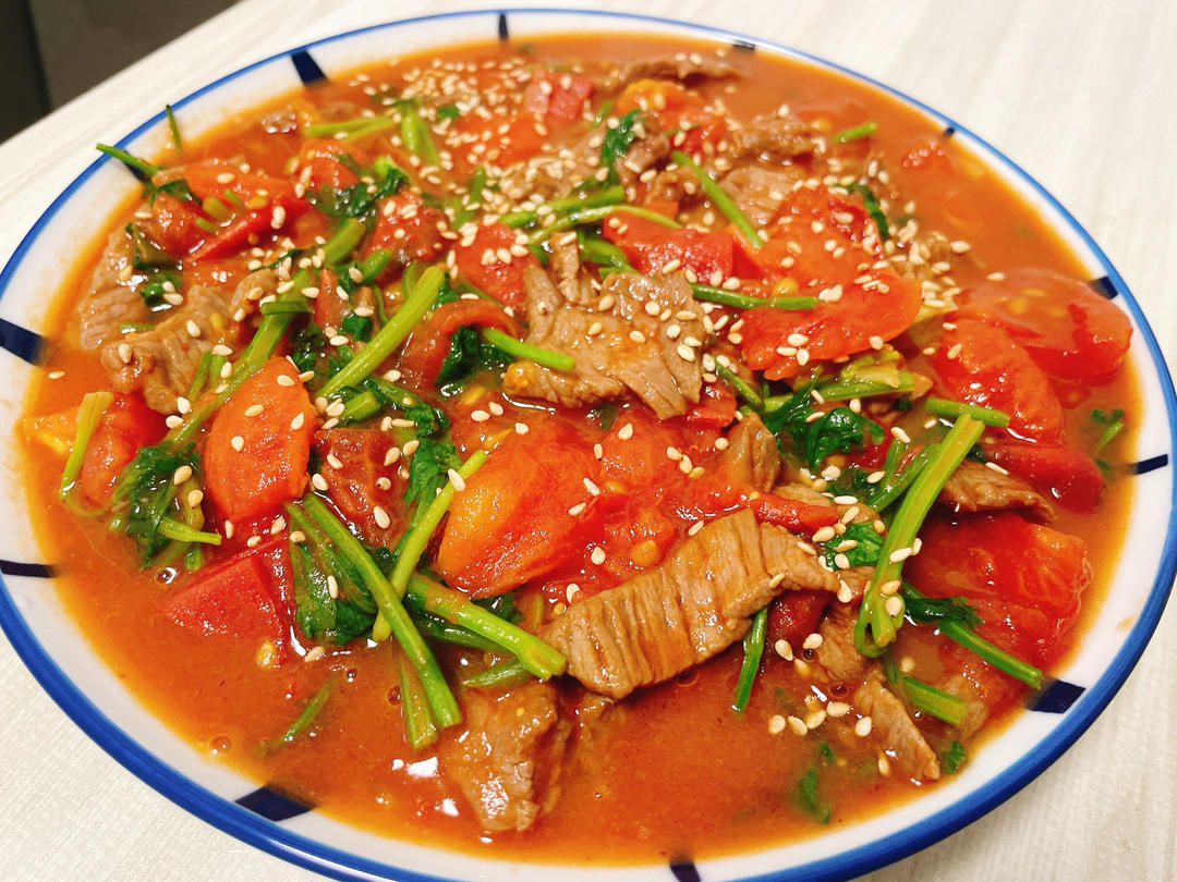 西红柿香菜牛肉