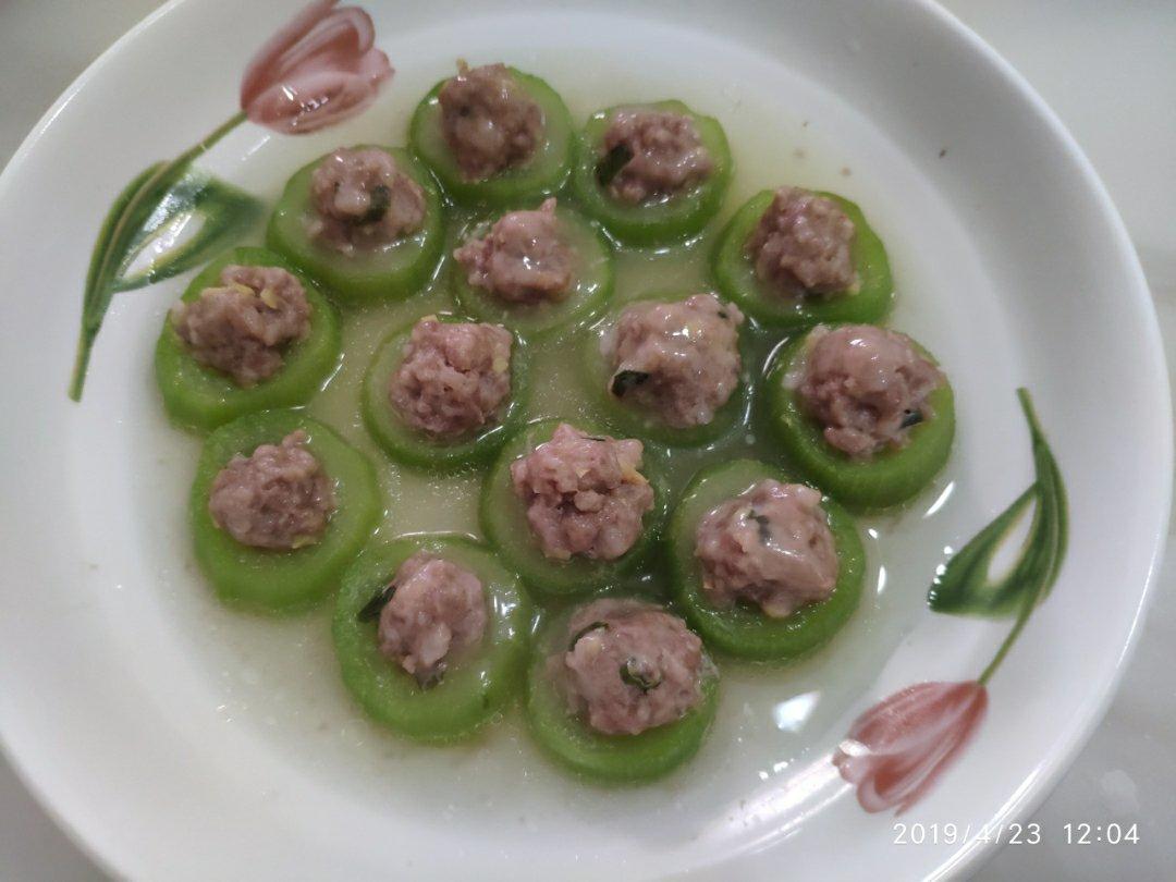清蒸丝瓜瘦肉虾仁