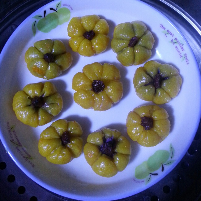 DIY简版南瓜饼（紫薯馅）