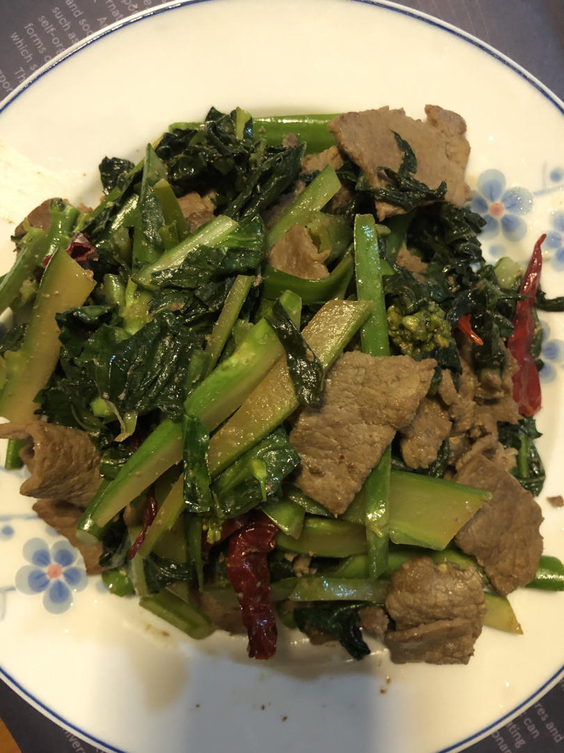 青菜炒牛肉