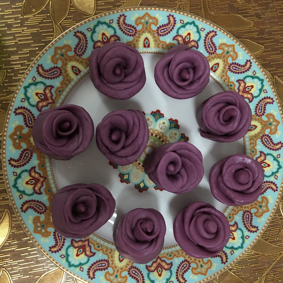 紫薯玫瑰馒头