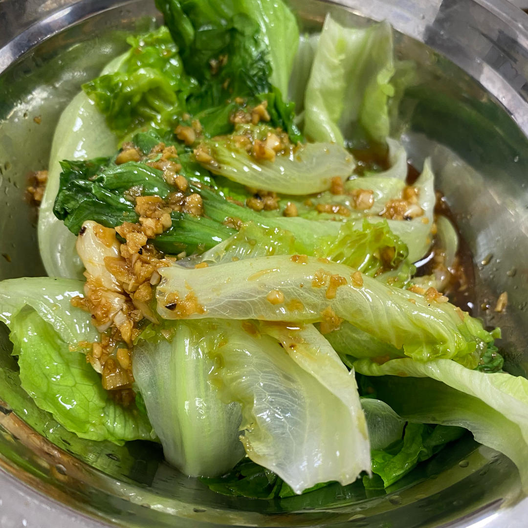 一点不输饭店的白灼罗马生菜
