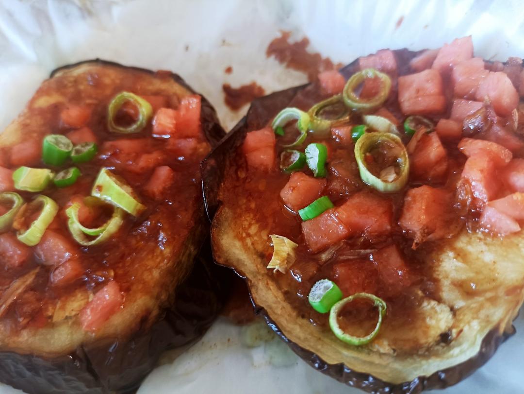 空气炸锅超简单的爆香蒜蓉烤茄子