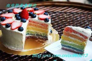 彩虹戚风蛋糕的做法 步骤9