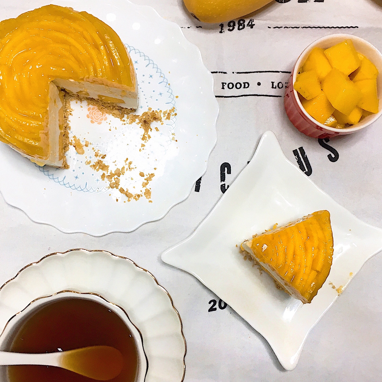 夏日芒果椰子慕斯蛋糕