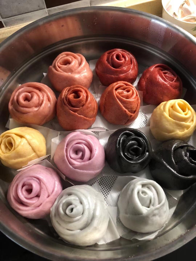 angelhh做的玫瑰花馒头