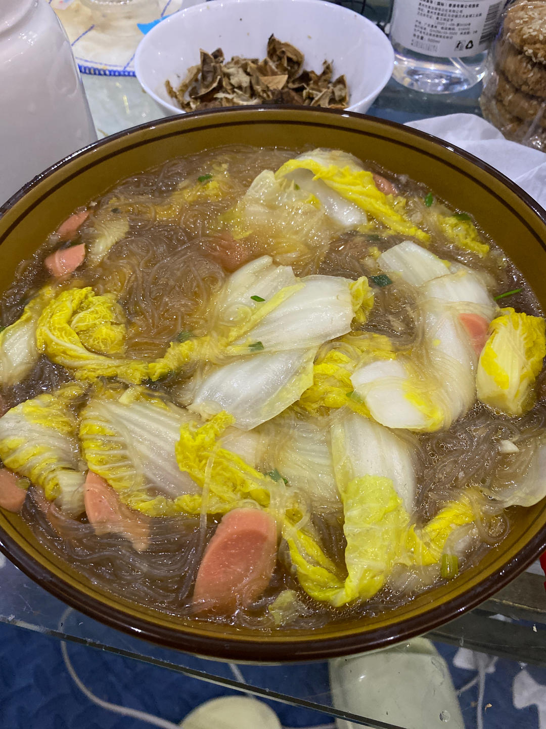 娃娃菜粉丝煲，低卡又鲜美