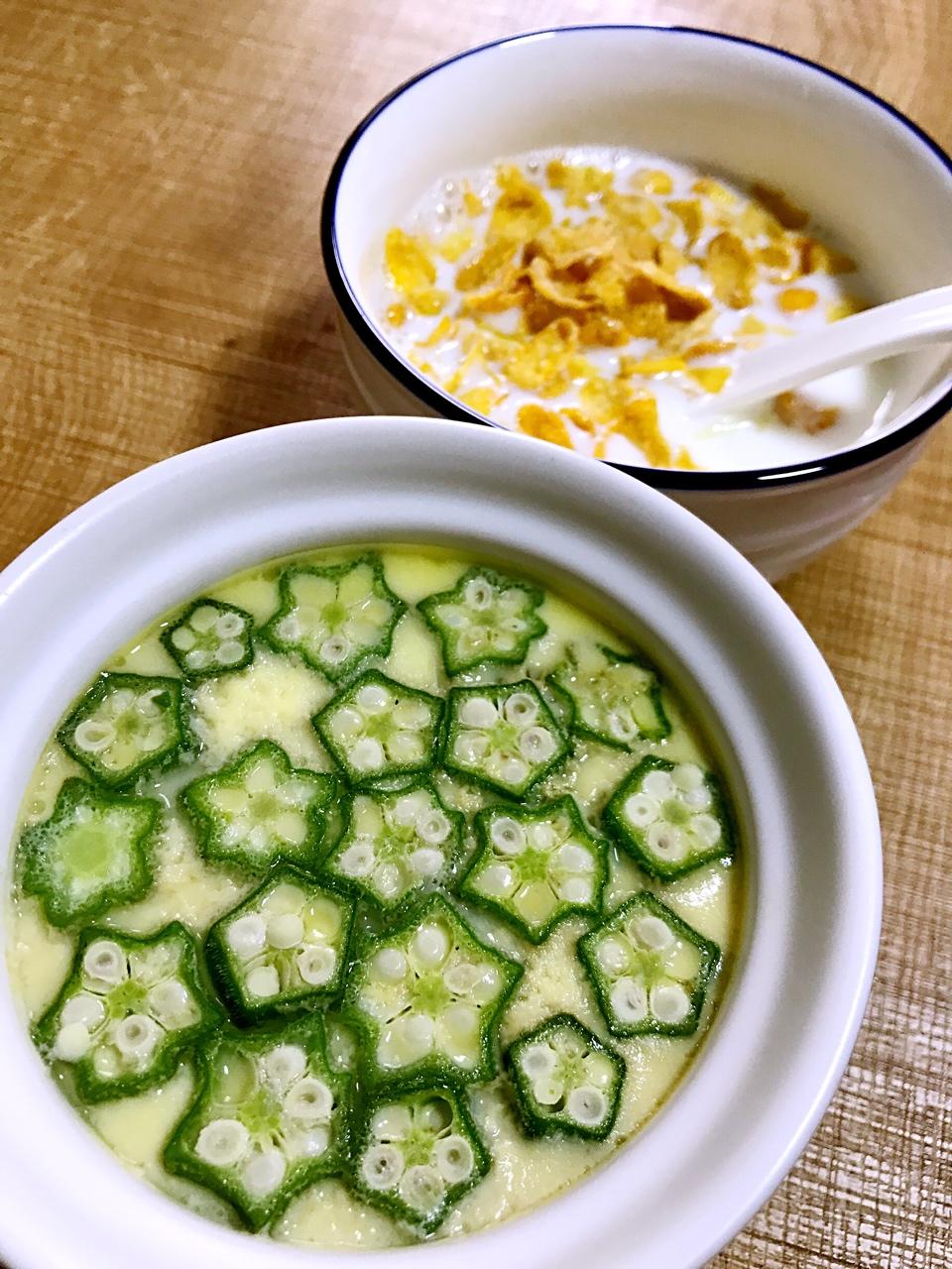 颜值控-做一朵开在碗里的花秋葵蒸水蛋