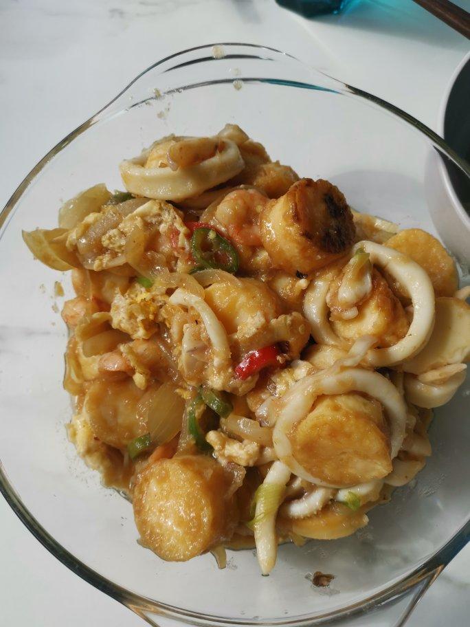 铁板海鲜日本豆腐 Seafood with Japanese Dofu