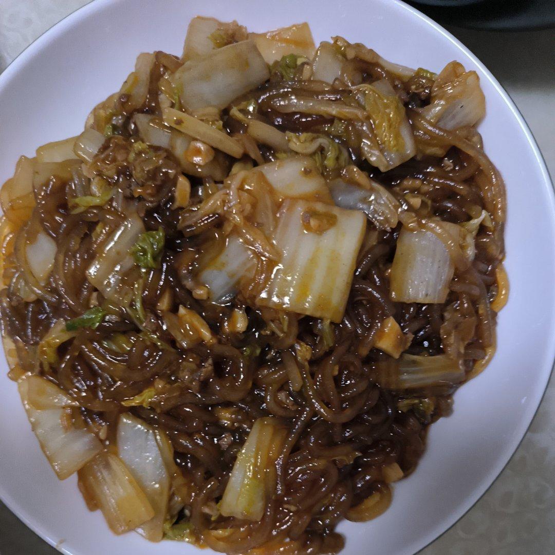 白菜粉丝炒肉末