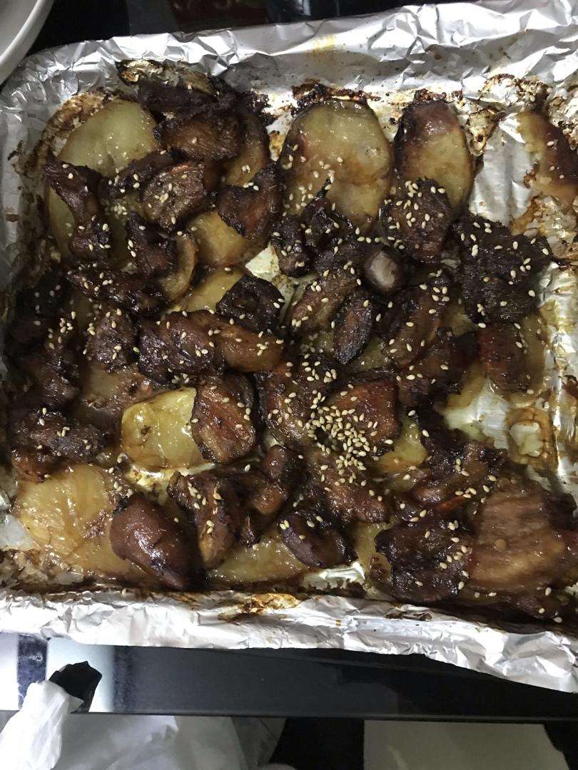 烤箱版土豆烤五花肉