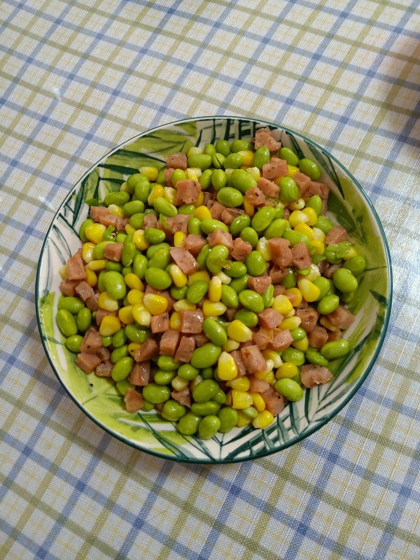 家常小炒:毛豆玉米香肠