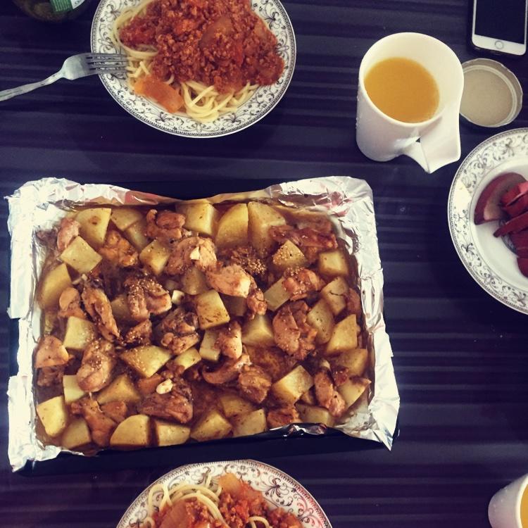 新奥尔良烤鸡腿土豆