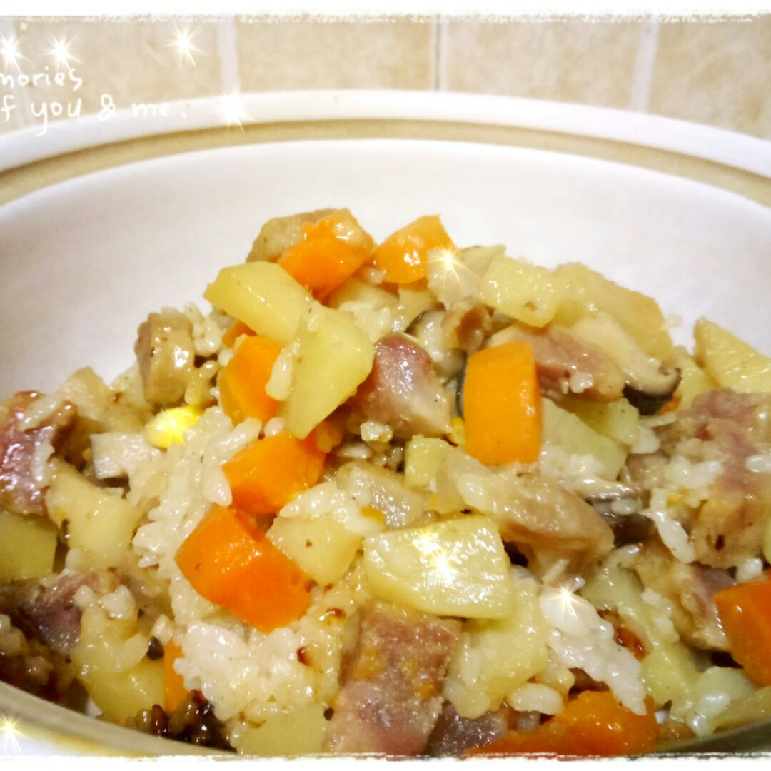 电饭锅香菇香肠饭(●´∀｀●)