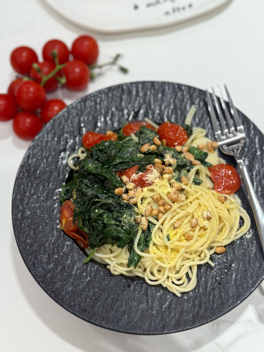 菠菜小番茄奶酪意面（美善品版）的做法