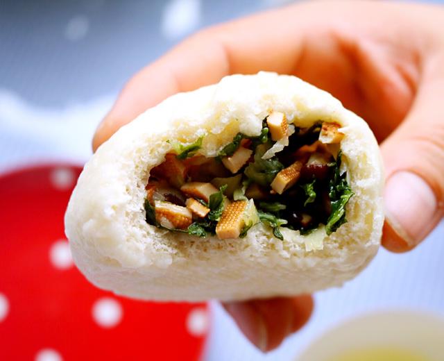 香菇青菜素包子的做法