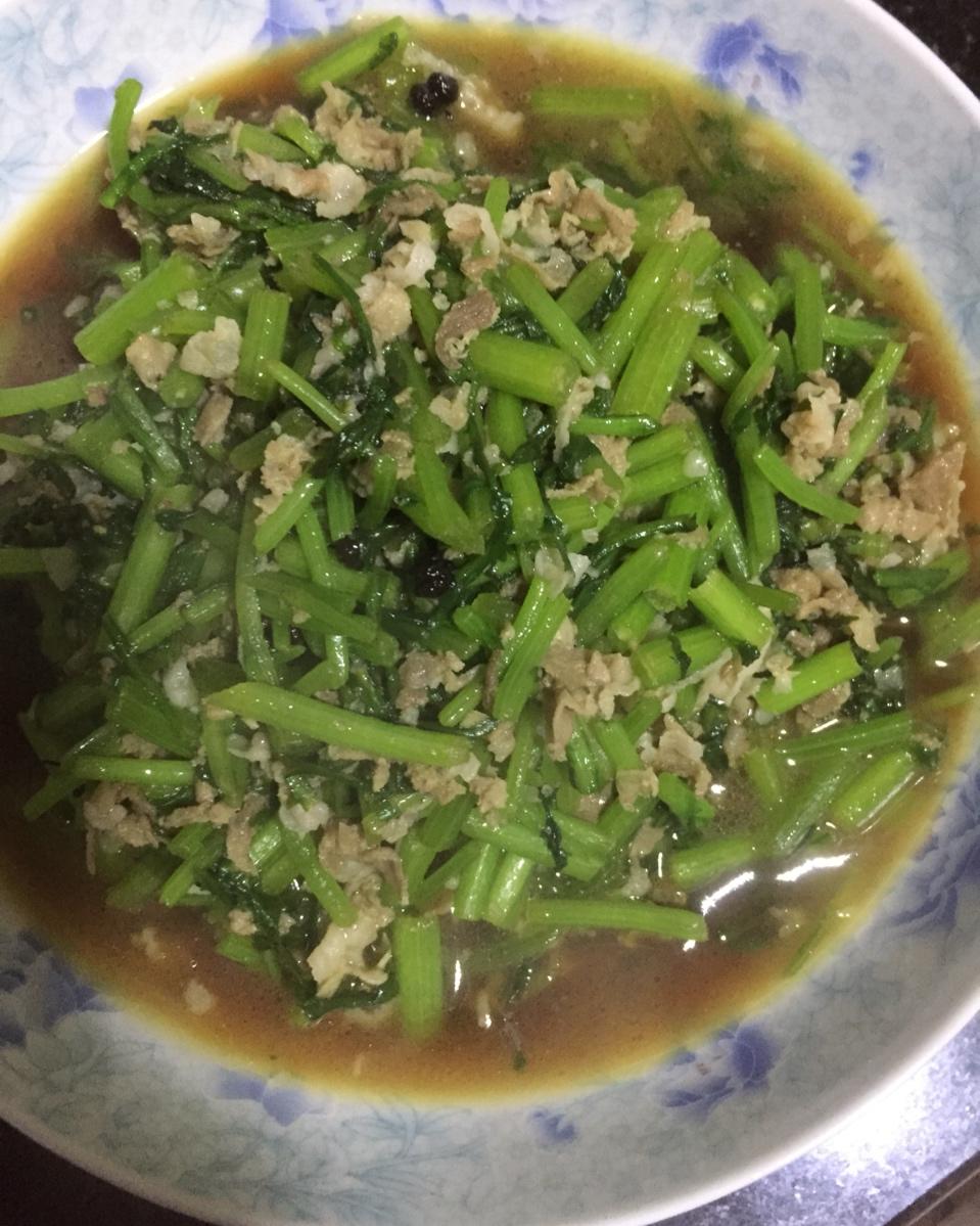 茼蒿炒羊肉