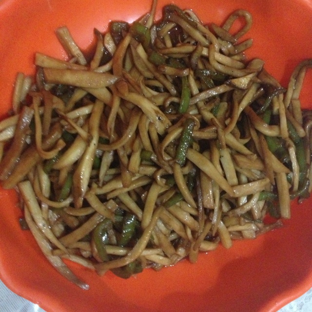 青椒素炒杏鲍菇