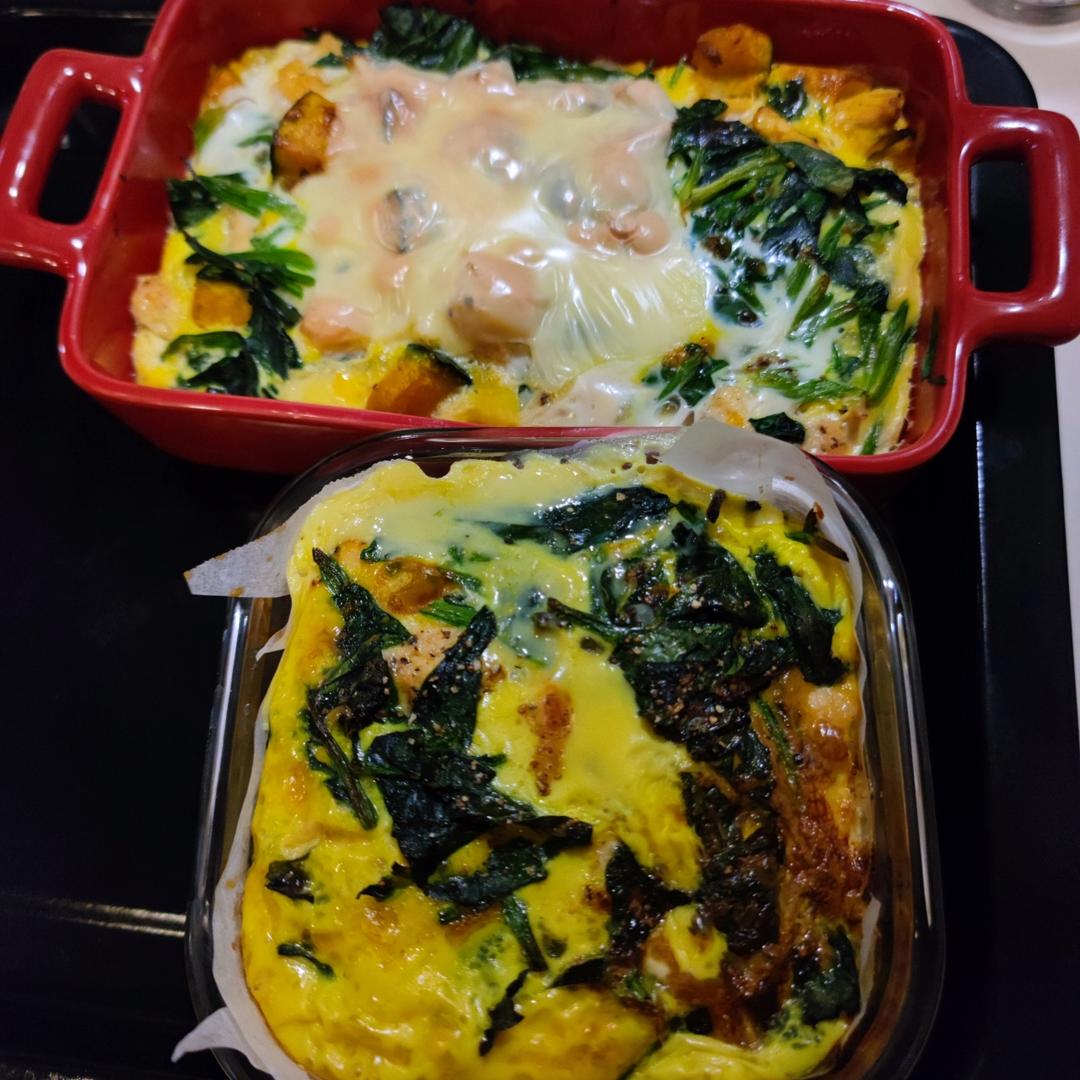 鸡胸肉菠菜南瓜黑椒派