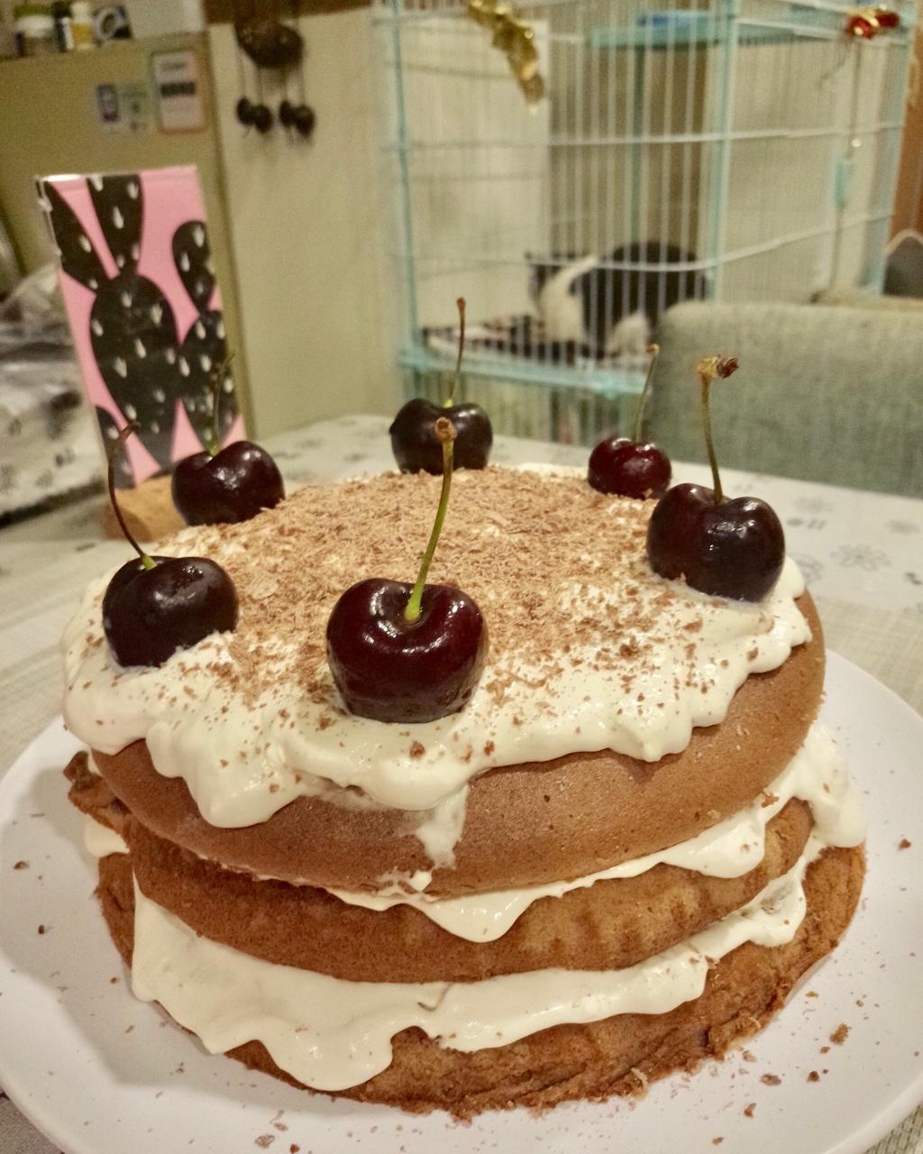 摩卡戚风裸蛋糕