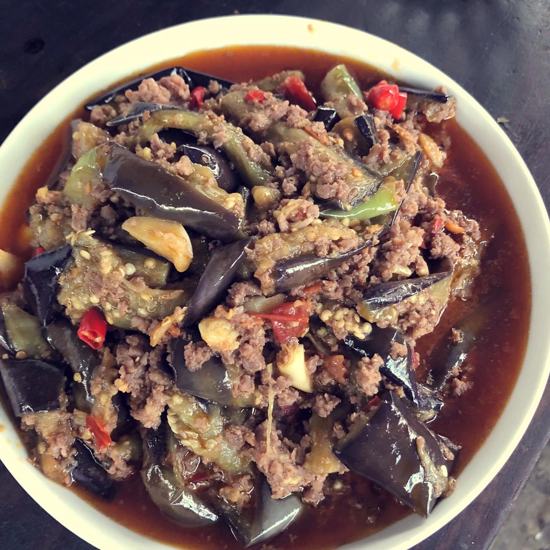 红烧肉沫茄子