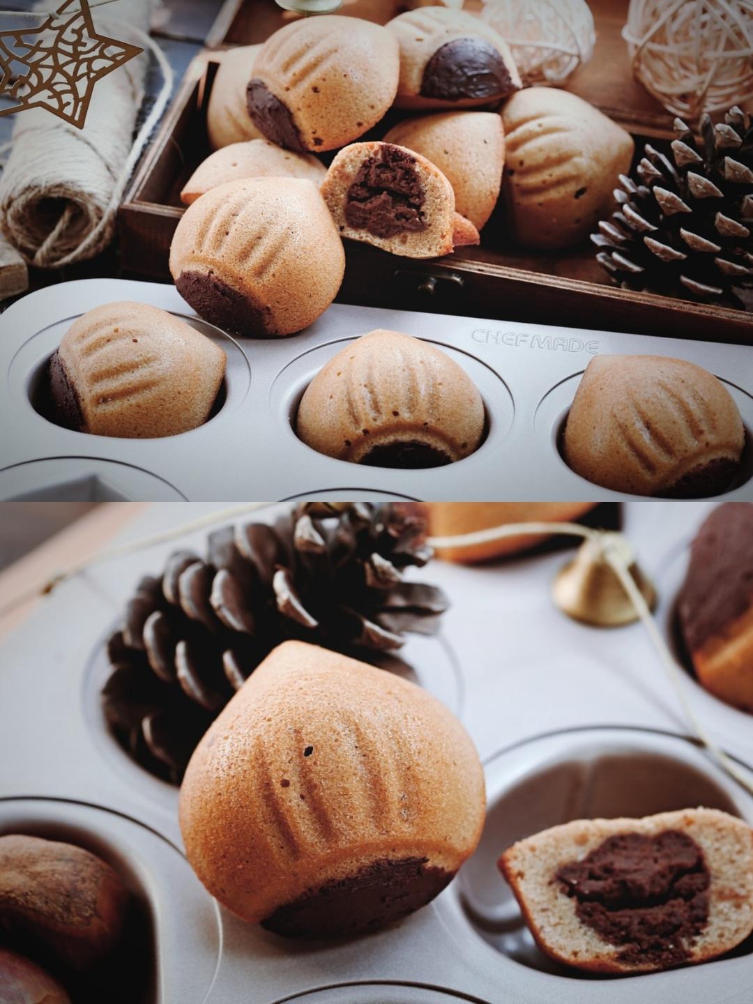 暖秋款❗️轻松搅拌就能成功的巧克力栗子玛德琳的做法